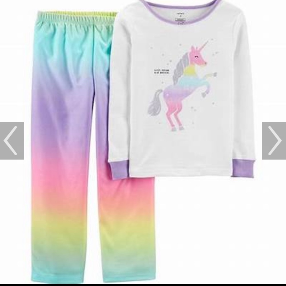 Carter’s rainbow unicorn 2-piece pajama set
